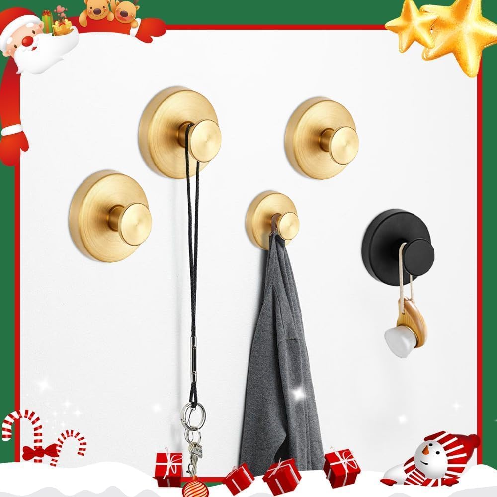 Suction Cup Wreath Hanger 15 Lbs Gold 2 Pack