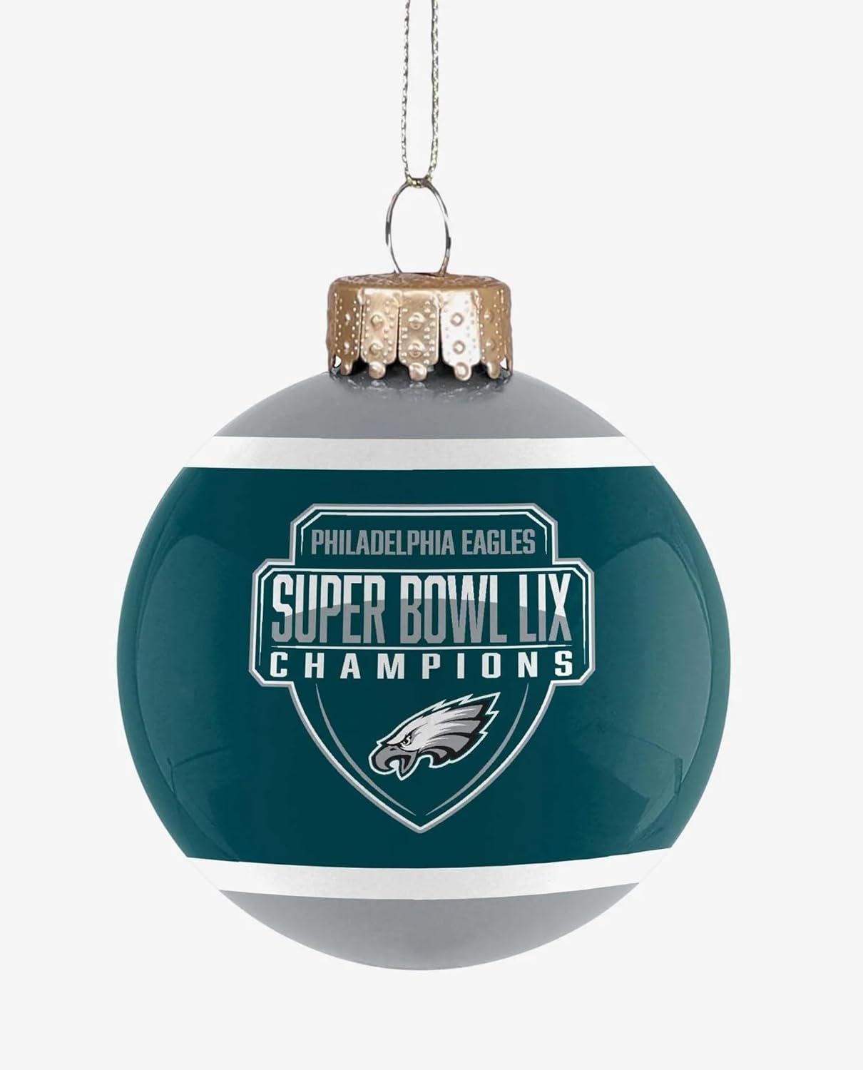 Philadelphia Eagles Super Bowl LIX Glass Ball Ornament
