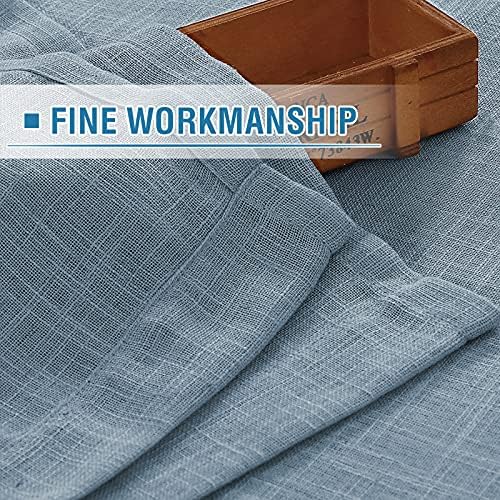 HVERSAILTEX Linen Curtains 52x63in Stone Blue