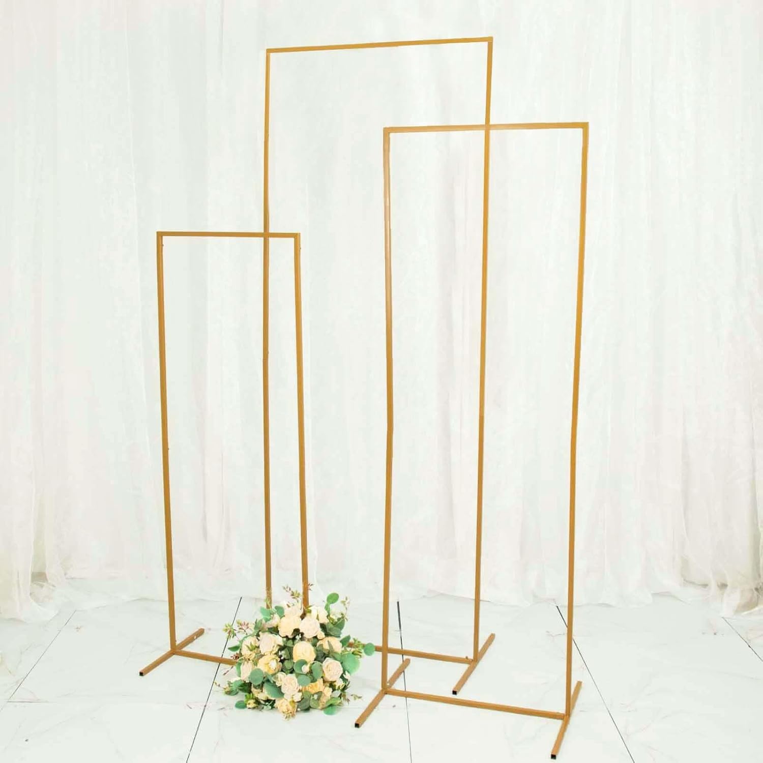 Efavormart Set of 4 Gold Metal Frame Wedding Arch Display Stand