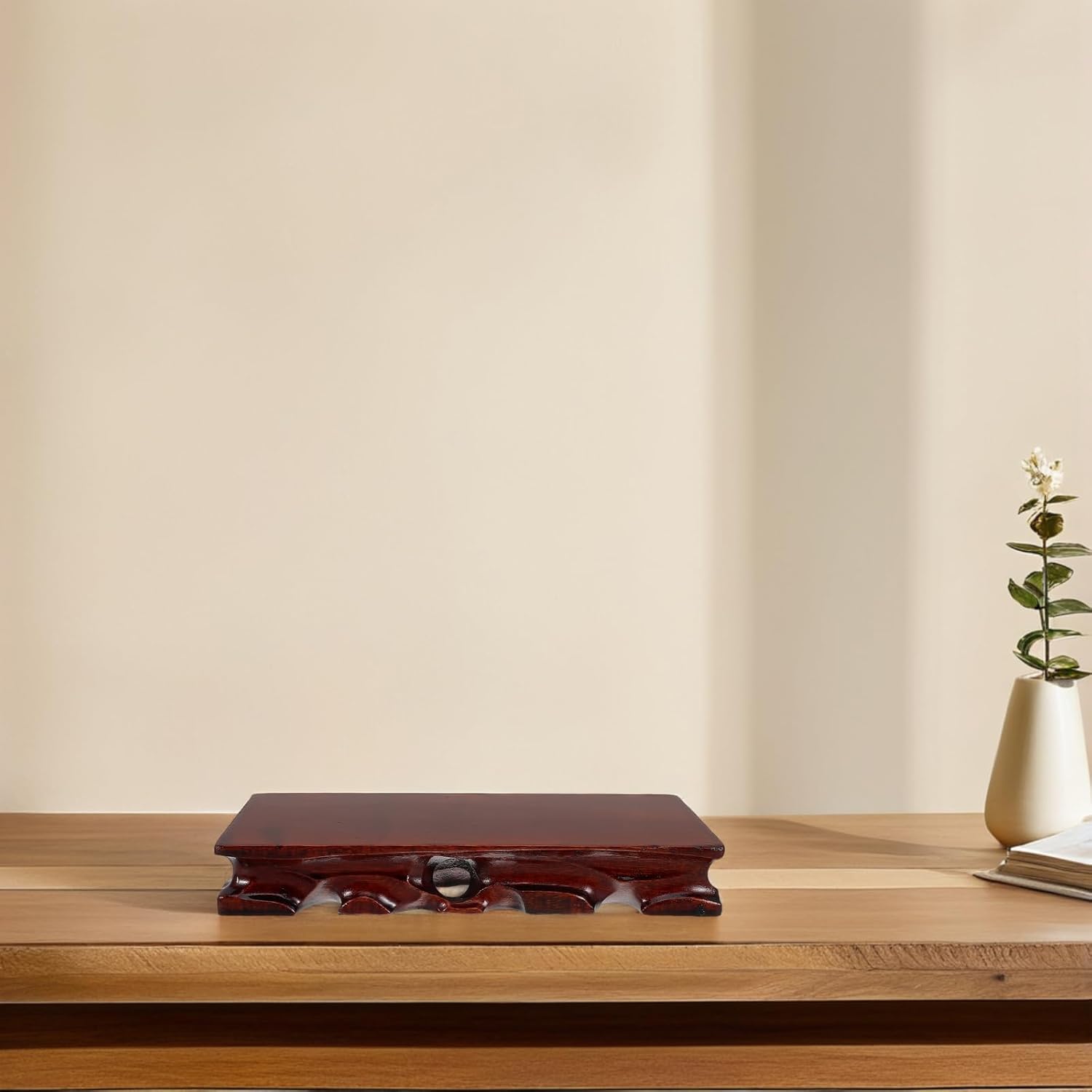 LOGOFUN Wooden Vintage Teapot Base Display Stand