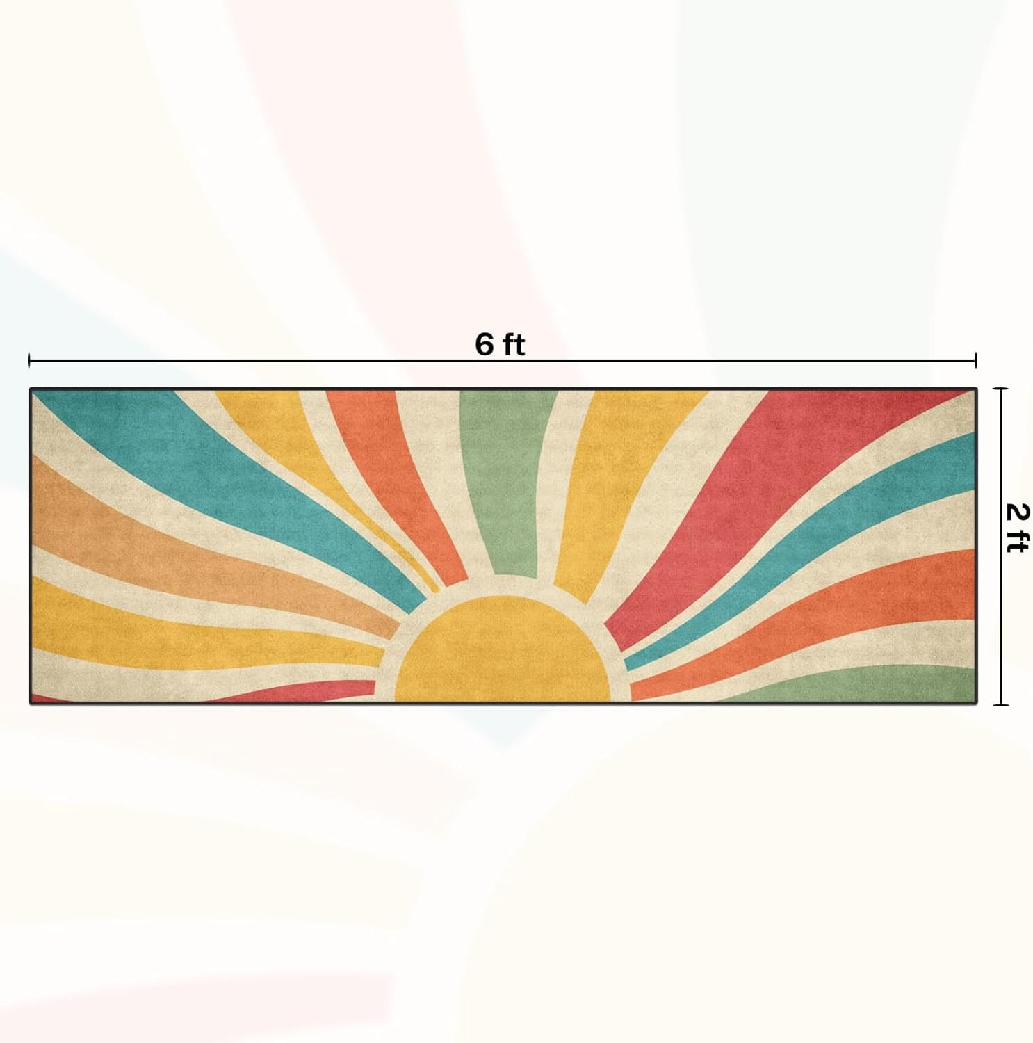 Arttown Vintage Boho Rainbow Runner Rug 2x6