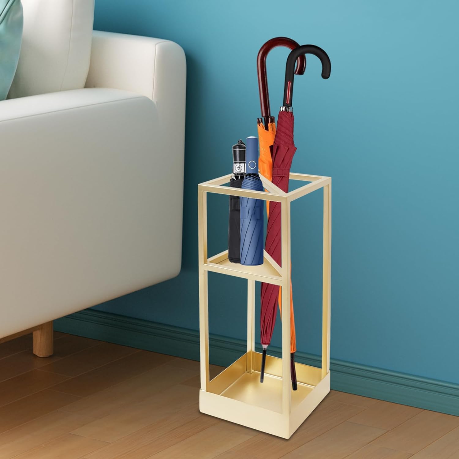 DouSeiAi Umbrella Rack 20 Inch Tall Gold