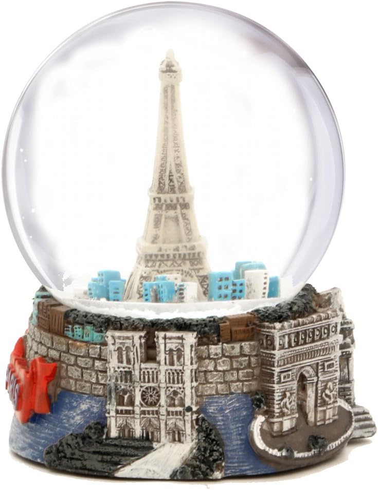 Paris Eiffel Tower Snow Globe Decor 35 Inches Tall