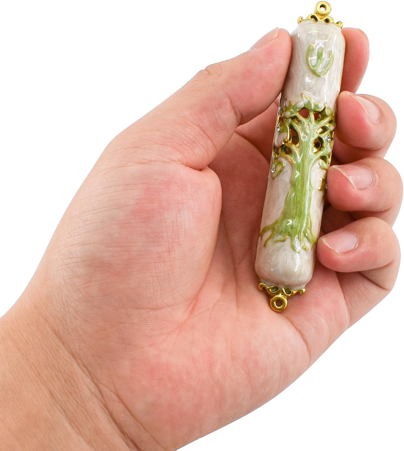 MrMrKura Green Mezuzah Door Scroll Holder