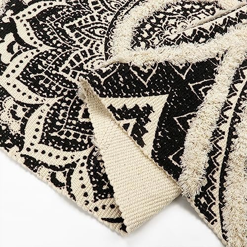 Seavish Boho Runner Rug 2x6 Mandala Pattern Tassels