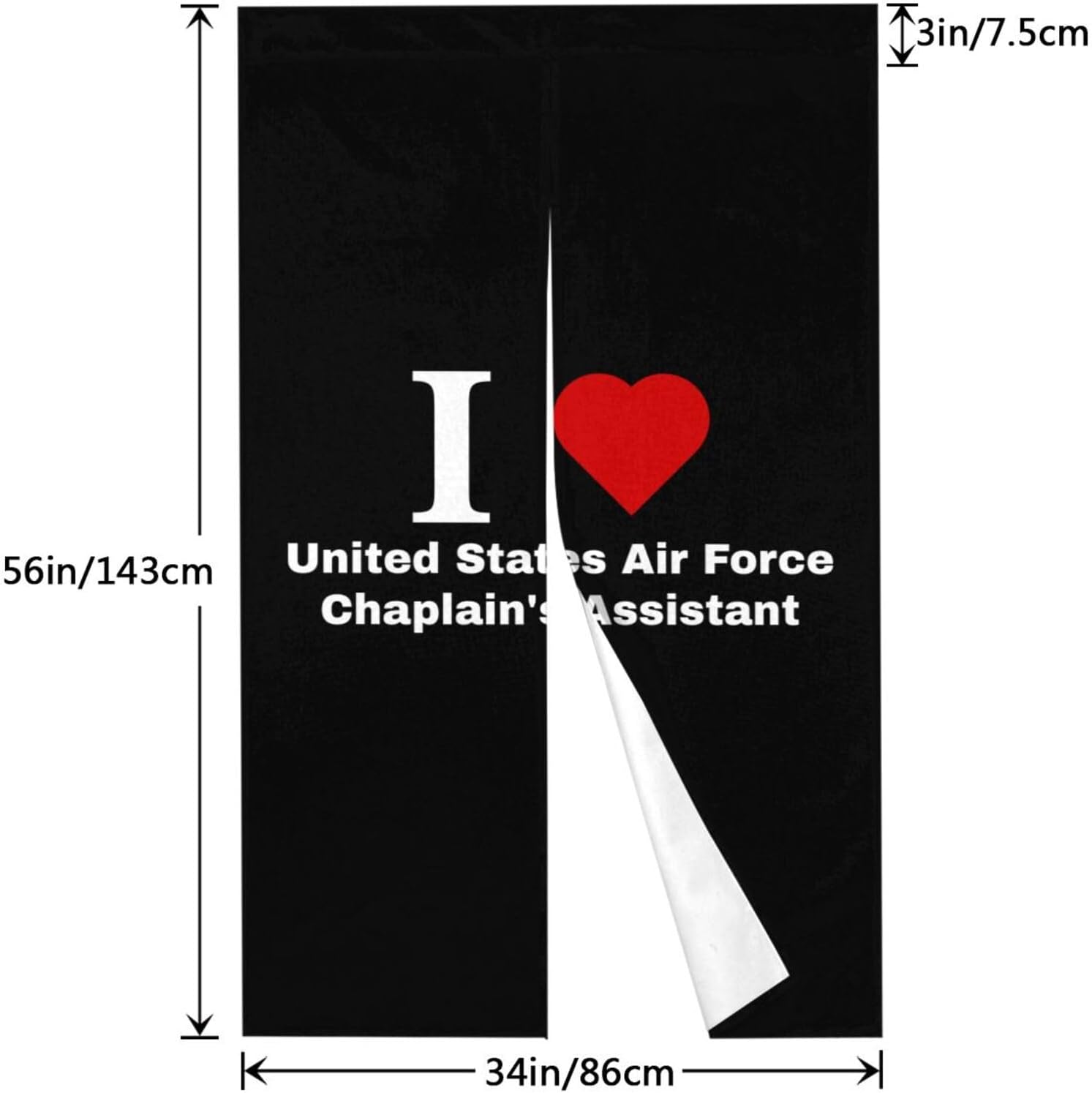 I Love United States Air Force Chaplains Assistant Blackout Curtains 34x56in