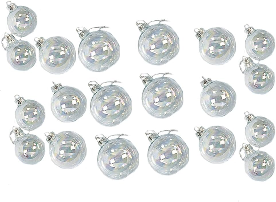 Kurt Adler 20 Piece Iridescent Glass Ball Ornament Set