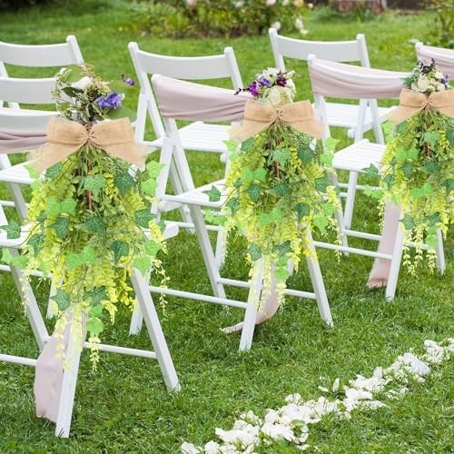 2 Pcs 24 Inch Artificial Green Fern Teardrop Wreath