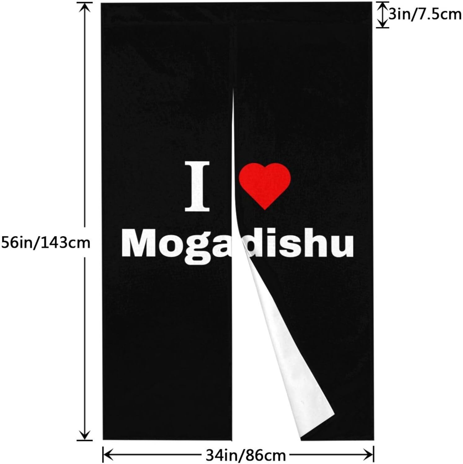 I Love Mogadishu Blackout Curtains 34x56in Doorway Panels