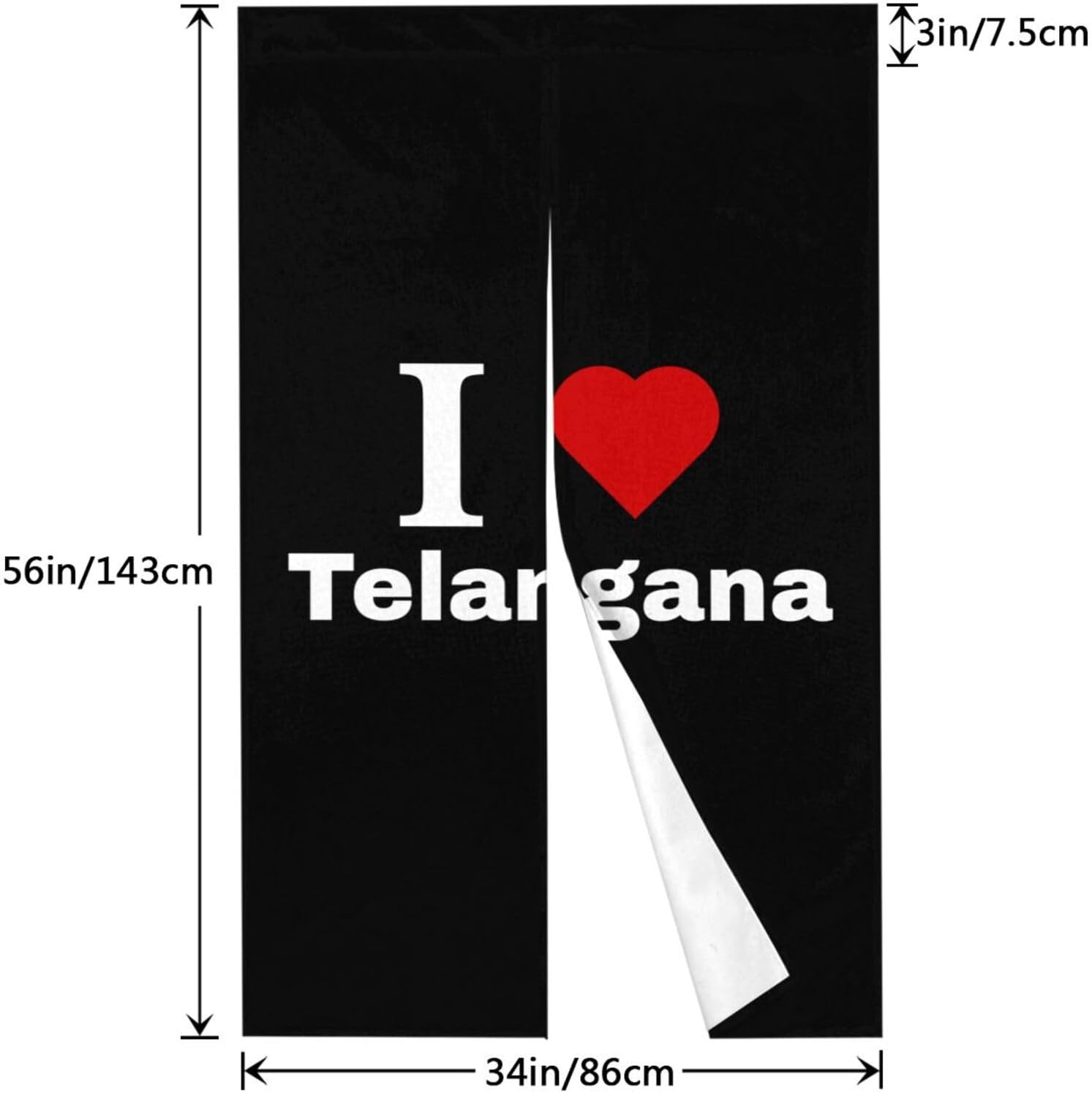 MULIHU I Love Telangana Blackout Curtains 34x56in Door Panel