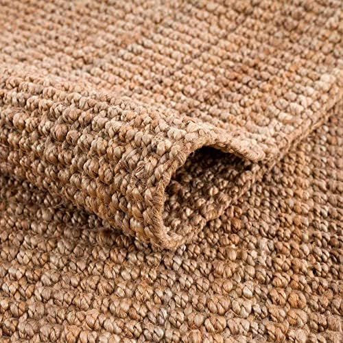 Moncton Bohemian Jute Runner Rug - 26 x 16 Farmhouse Style Hallway Carpet