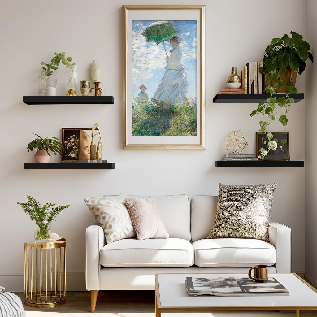 LaVie Home Floating Shelves Set of 3 Classic Black 156 Inch
