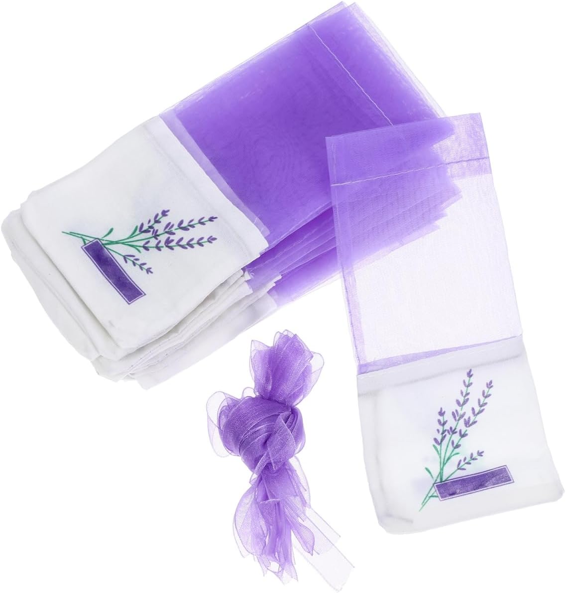 DOITOOL Lavender Sachet Bags 25 Pack - Organza Gauze with Ribbon