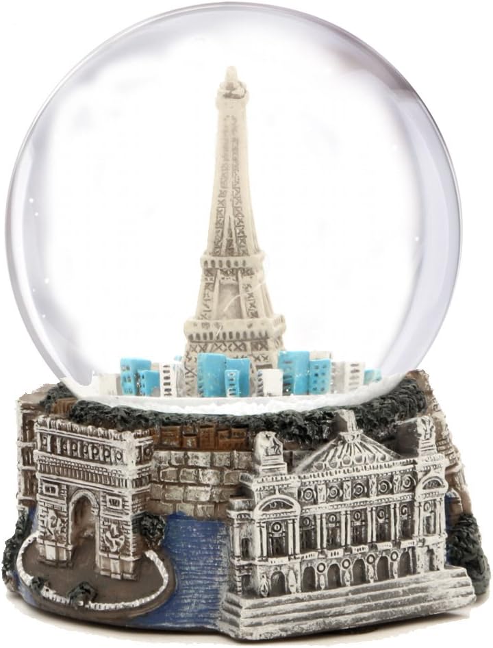 Paris Eiffel Tower Snow Globe Decor 35 Inches Tall