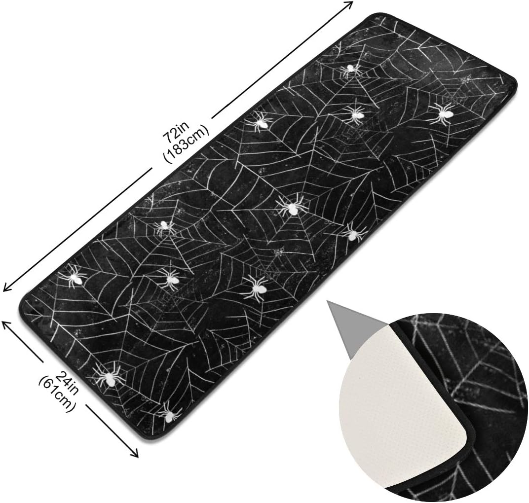 ALAZA Halloween Black and White Grunge Area Rug 72x24 Inches