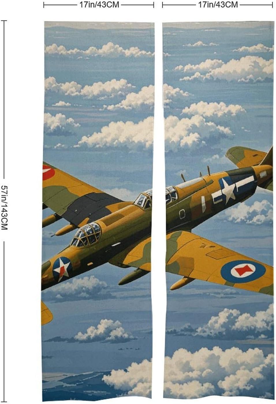 World War 2 Aircraft Door Curtain 57x17 Inches