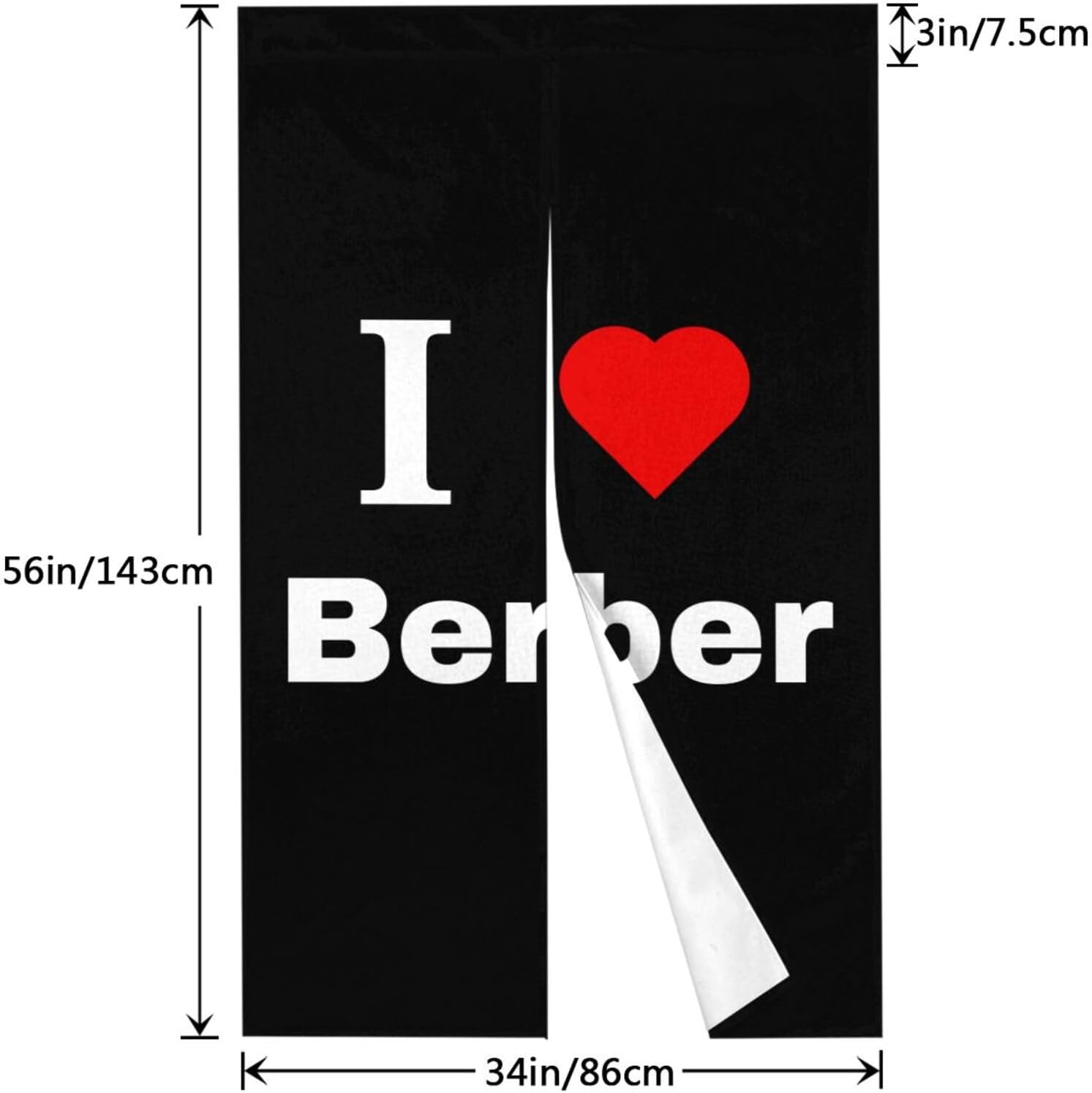 I Love Berber Blackout Curtains 34x56in Doorway Panel