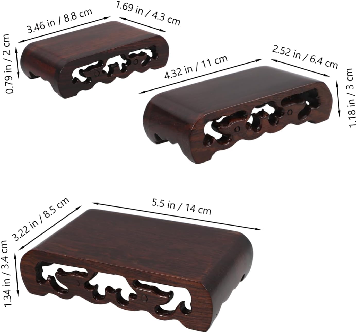 DECHOUS Rectangular Wood Pedestal Stand for Vases and Artifacts