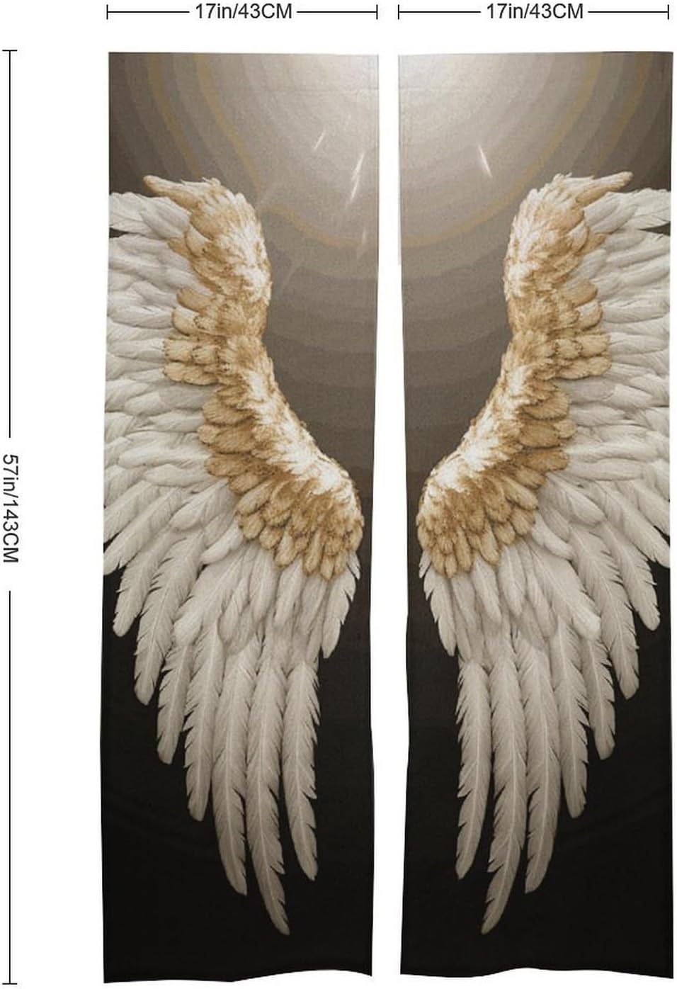 Angel Wing Door Cover Curtain 57 X 17 Inches