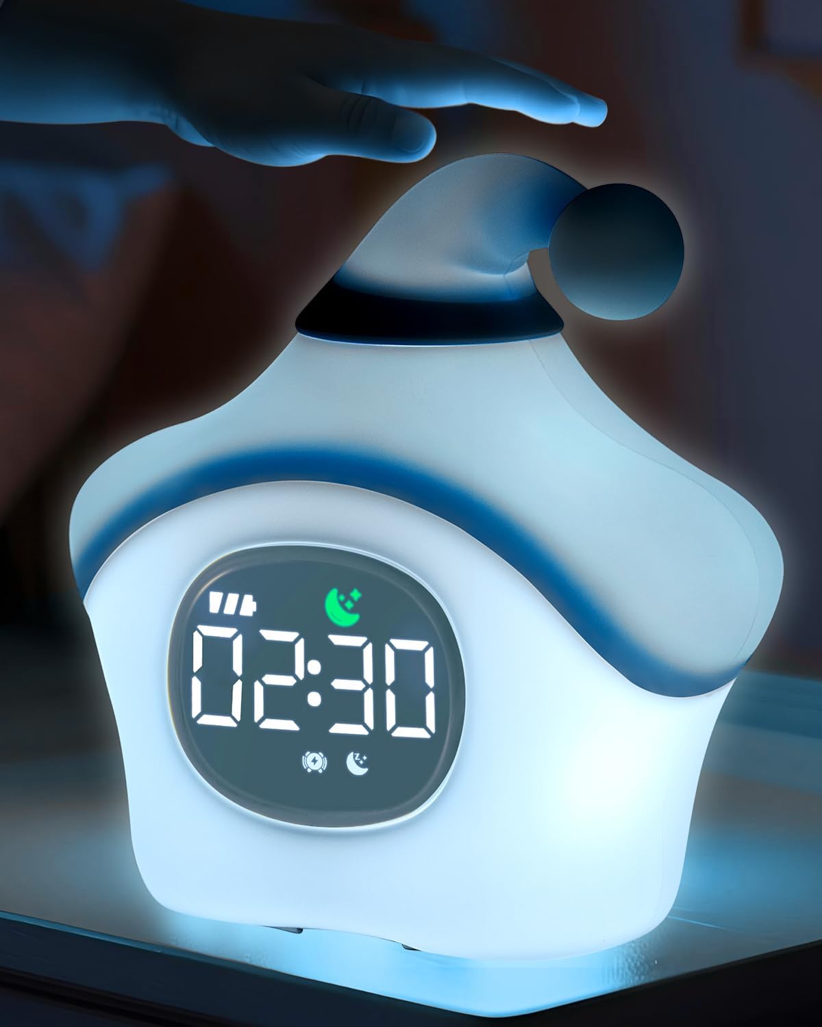 Star Alarm Clock with Night Light for Kids Blue