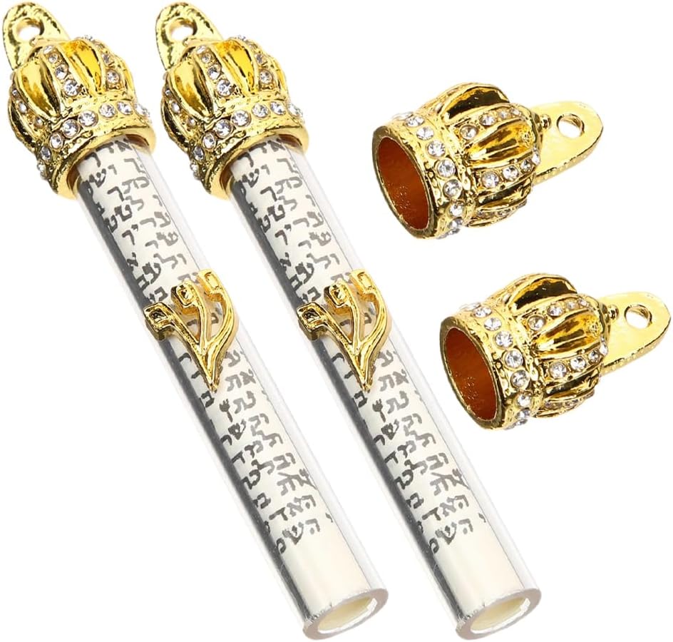 LUOZZY 2Pcs Metal Mezuzah Scroll Door Hanging Decor