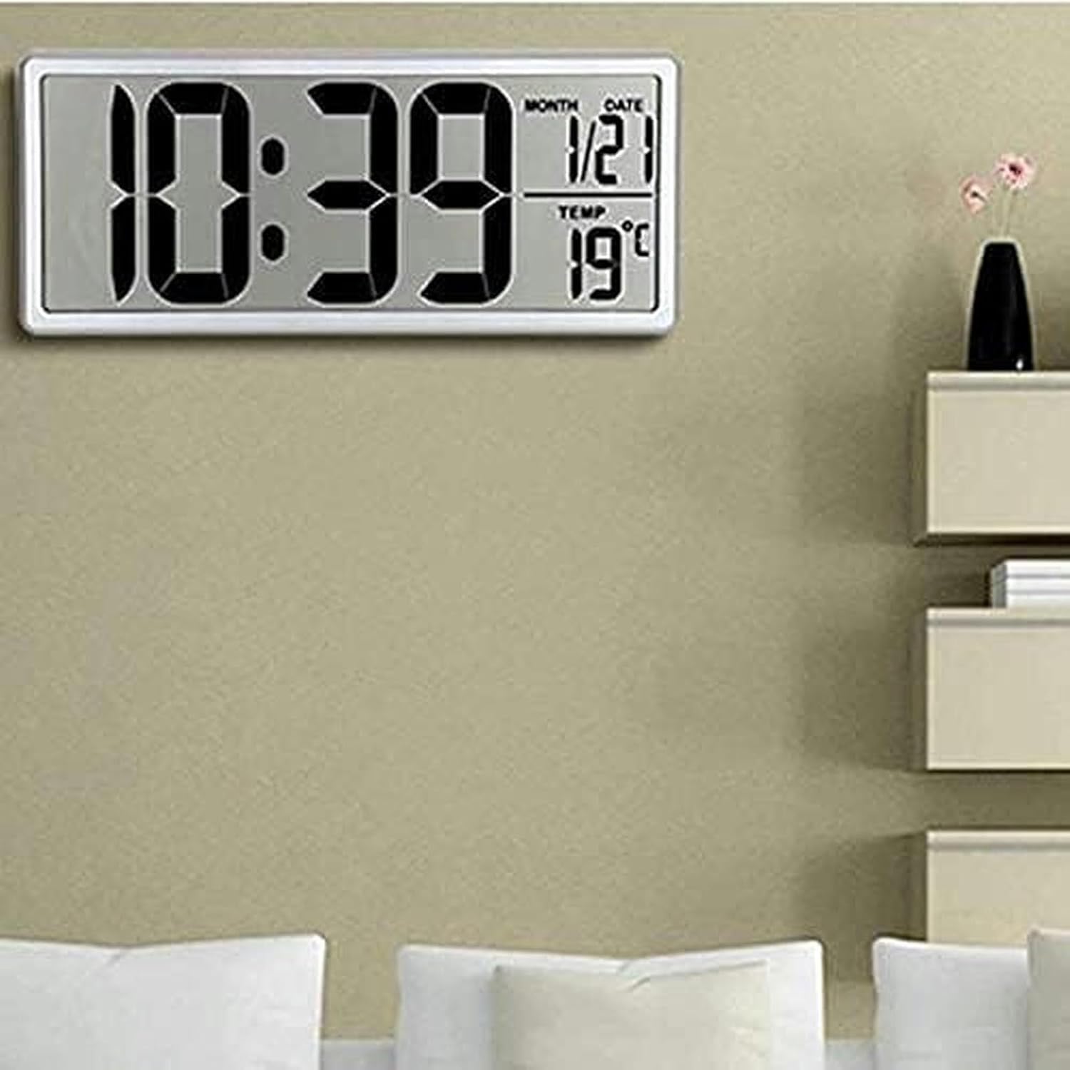 Creative Multifunction Desktop Alarm Clock with 14-Inch LCD Display