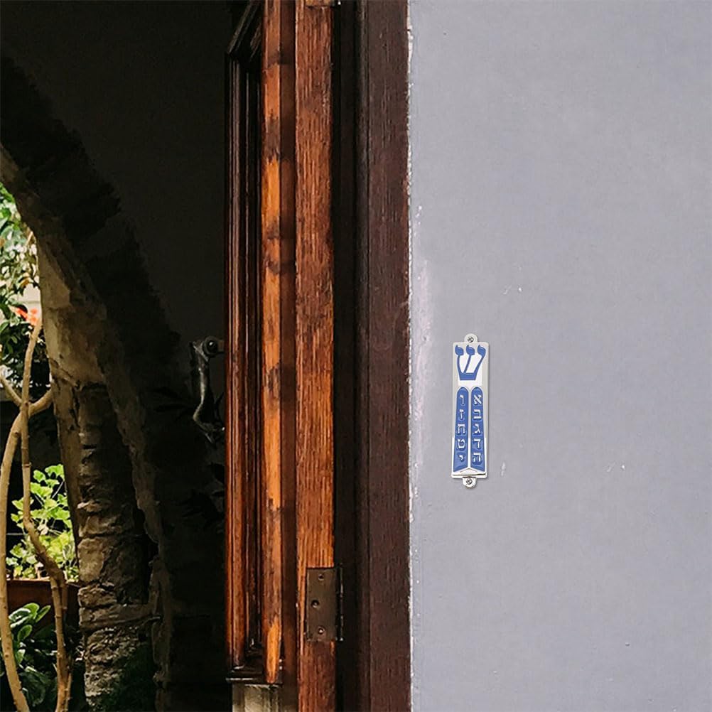 LUOZZY 2 Pcs Metal Mezuzah Scrolls Door Decor