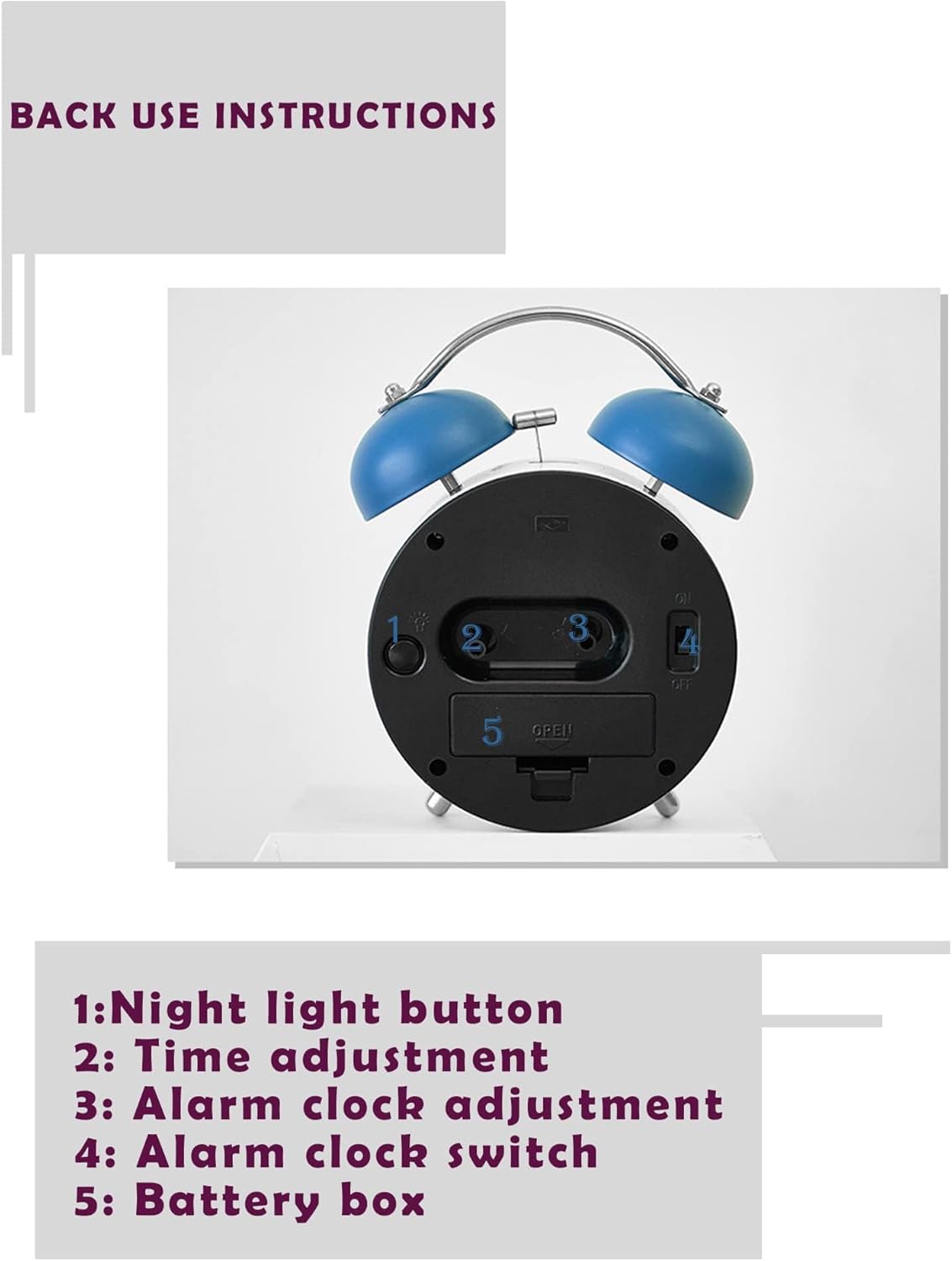 HYLING Alarm Clock for Kids with DIY Astronaut Sticker Blue