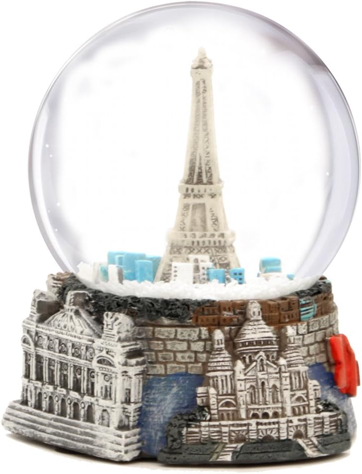 Paris Eiffel Tower Snow Globe Decor 35 Inches Tall