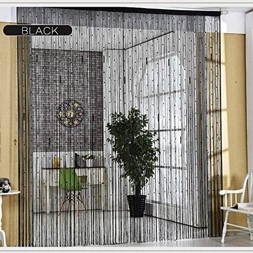 OKUOKA Silver Crystal Beaded Curtain Panels with Tassels