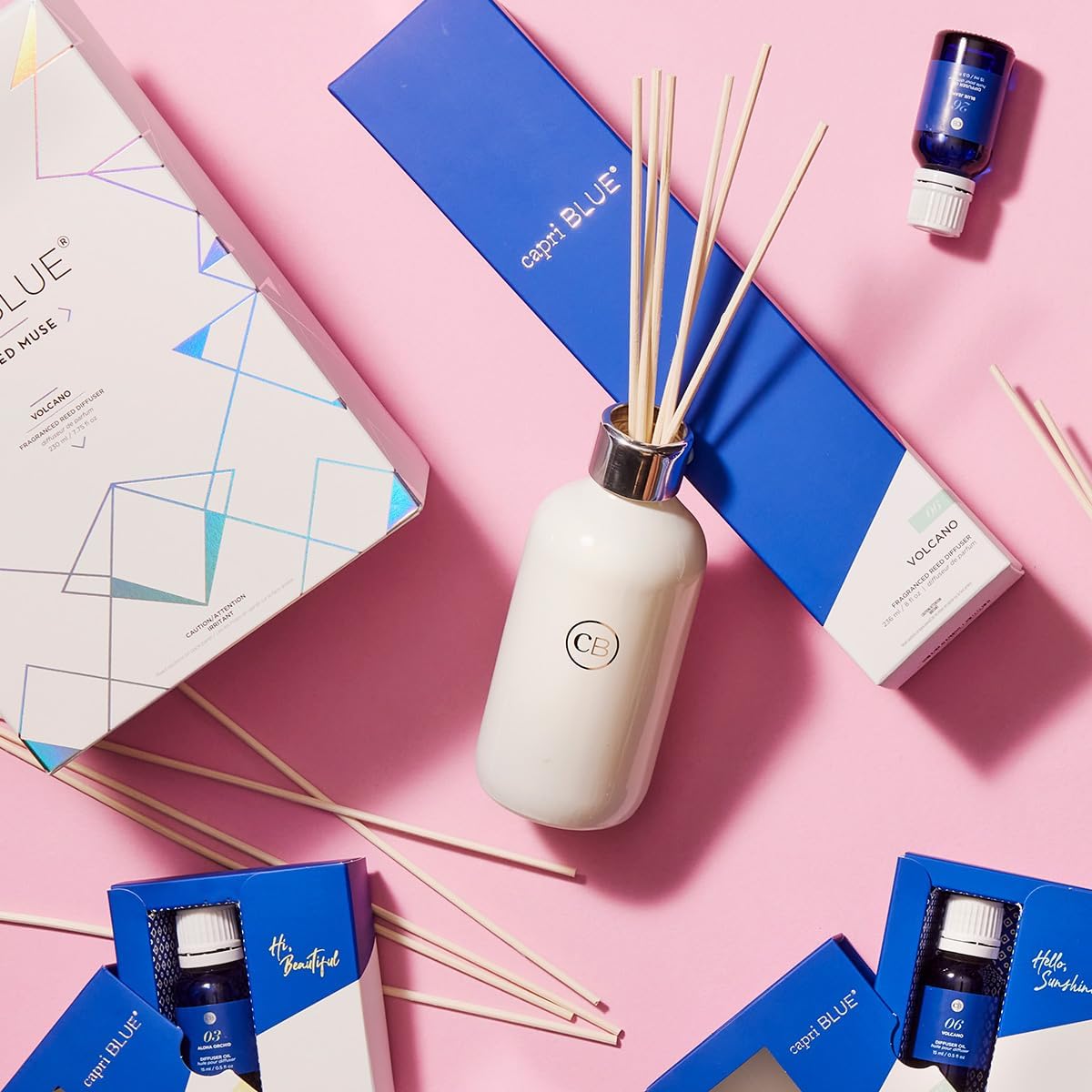 Capri Blue Volcano Reed Diffuser Set - 8 Fl Oz White