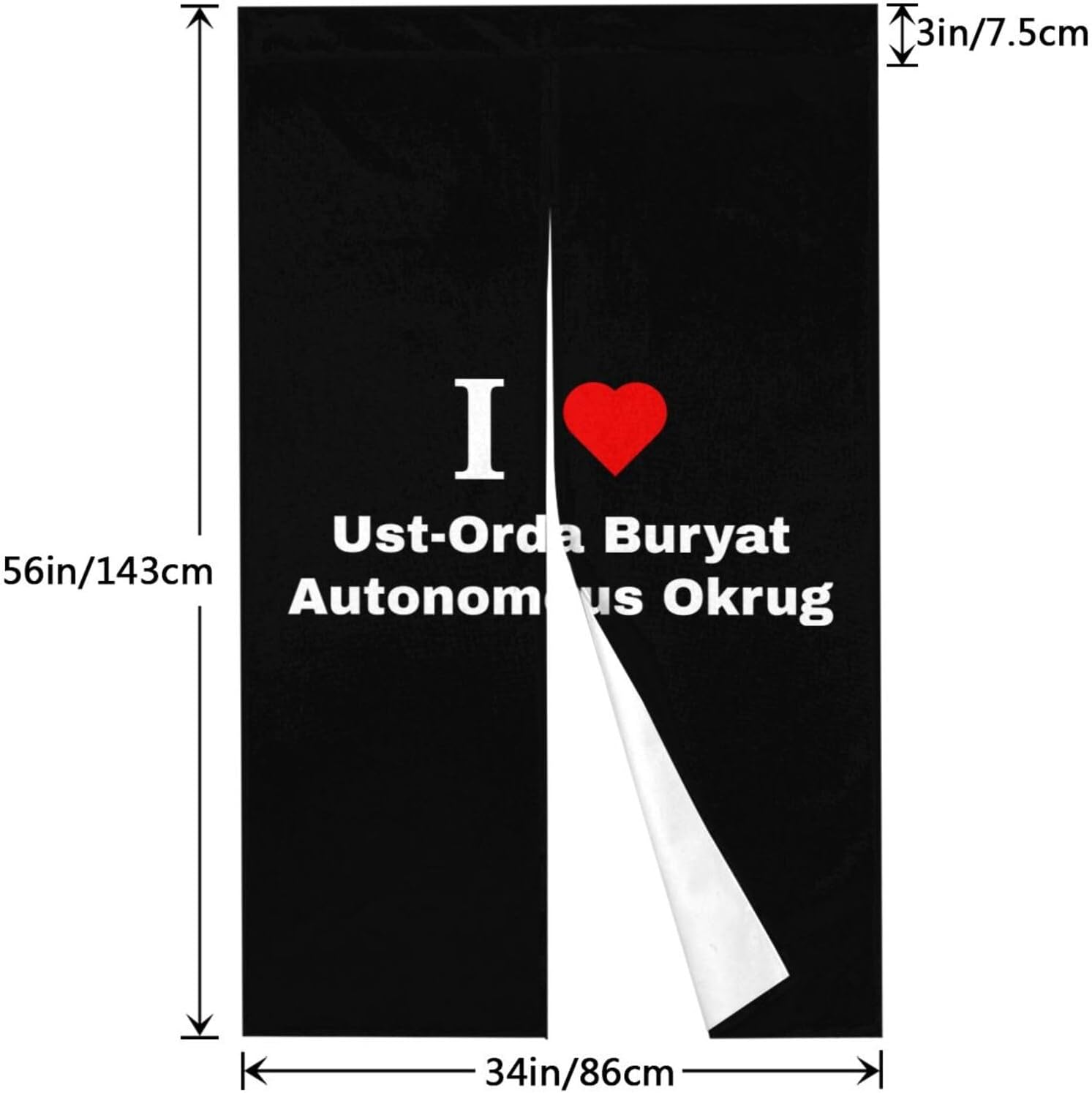 I Love Ust-Orda Buryat Blackout Curtains Doorway 34x56in