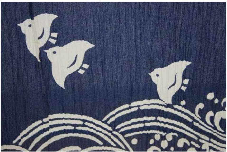 Made in Japan Noren Curtain Tapestry Plovers with Waves 1
