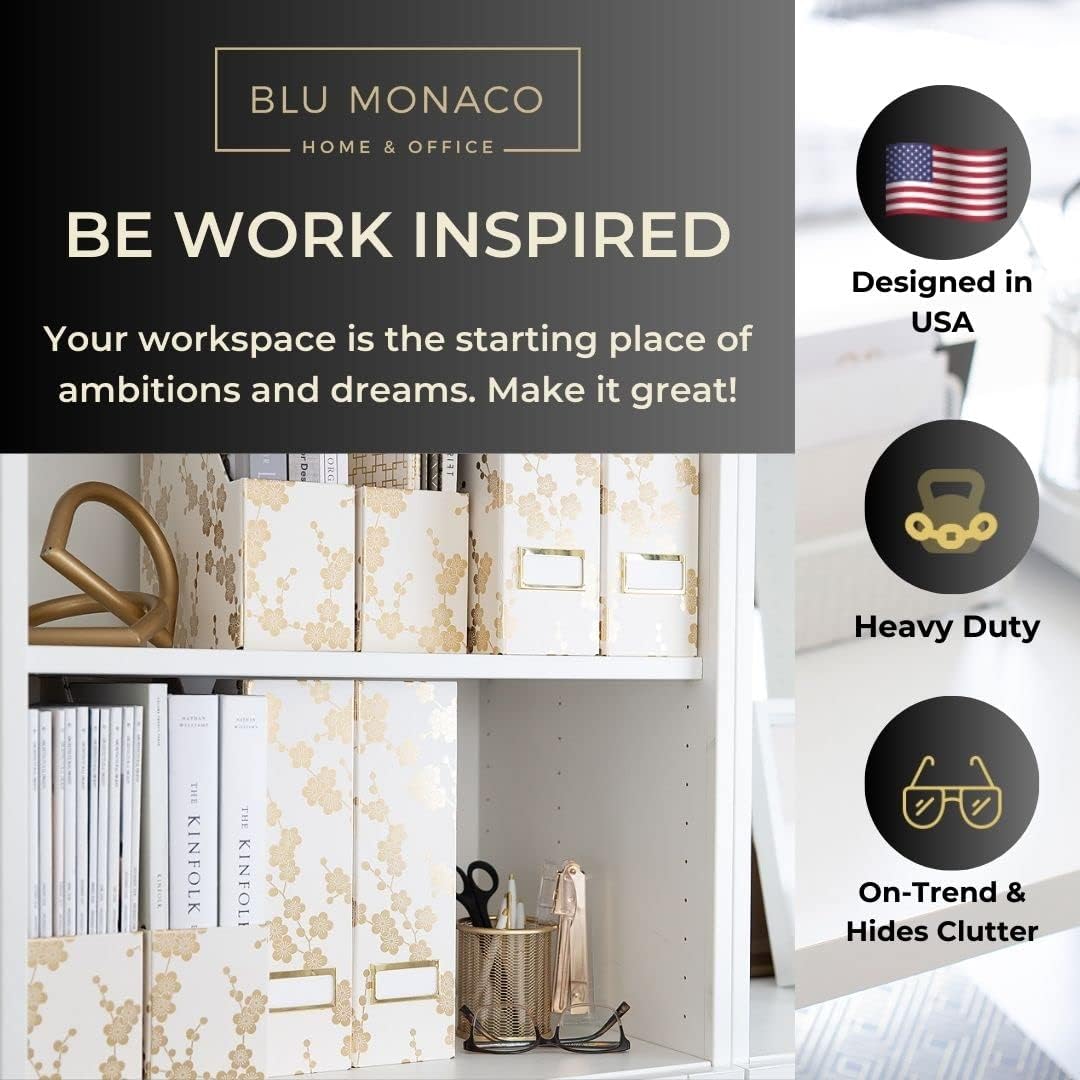 BLU MONACO Foldable Magazine Storage Boxes Set of 4