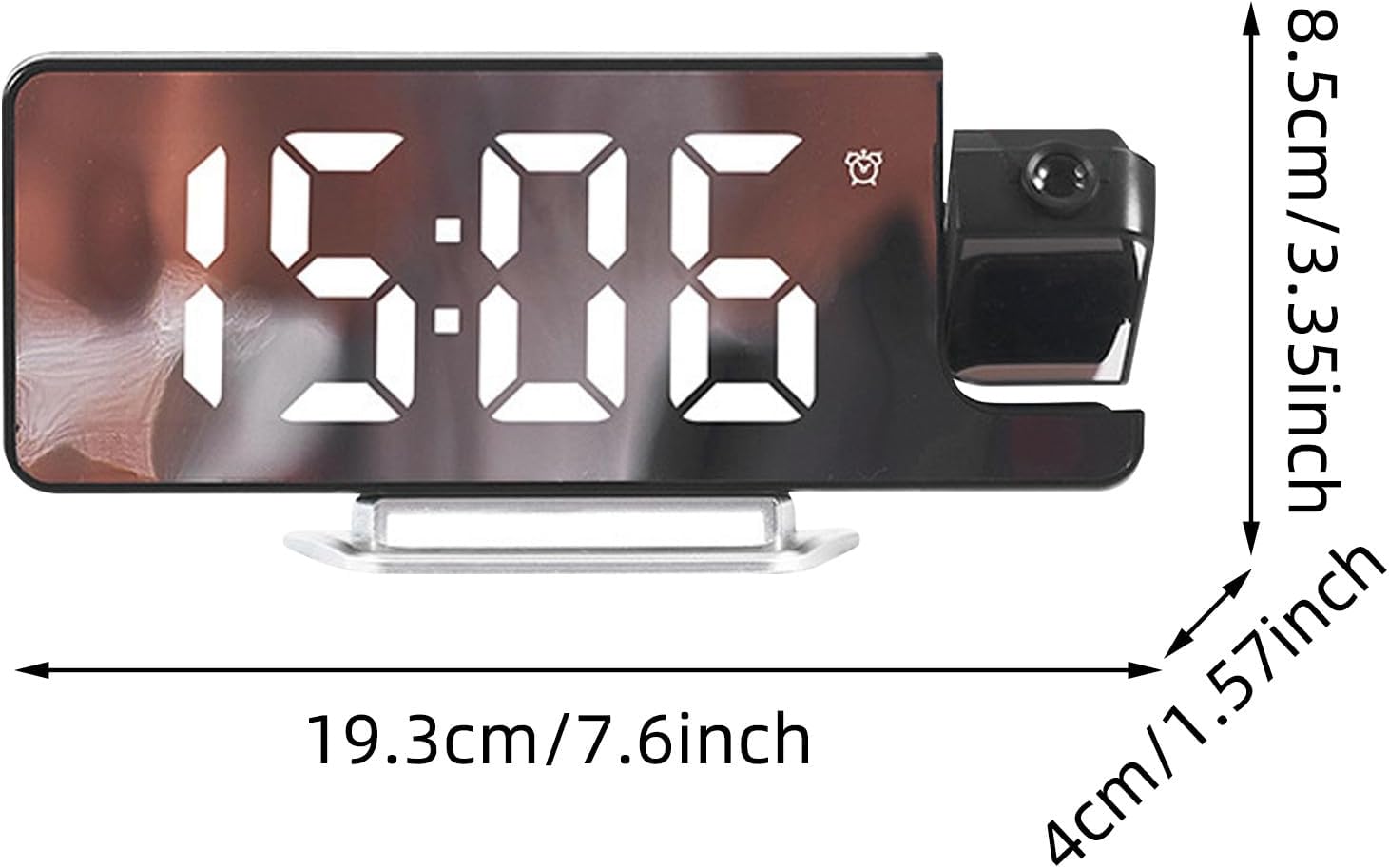 Projection Alarm Clock with Rotatable Display and LED Screen