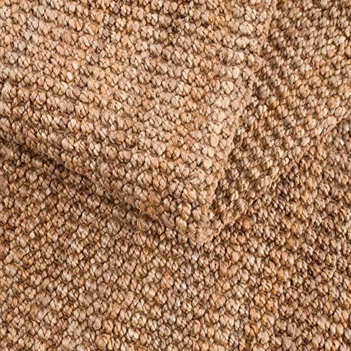 Moncton Bohemian Jute Runner Rug - 26 x 16 Farmhouse Style Hallway Carpet