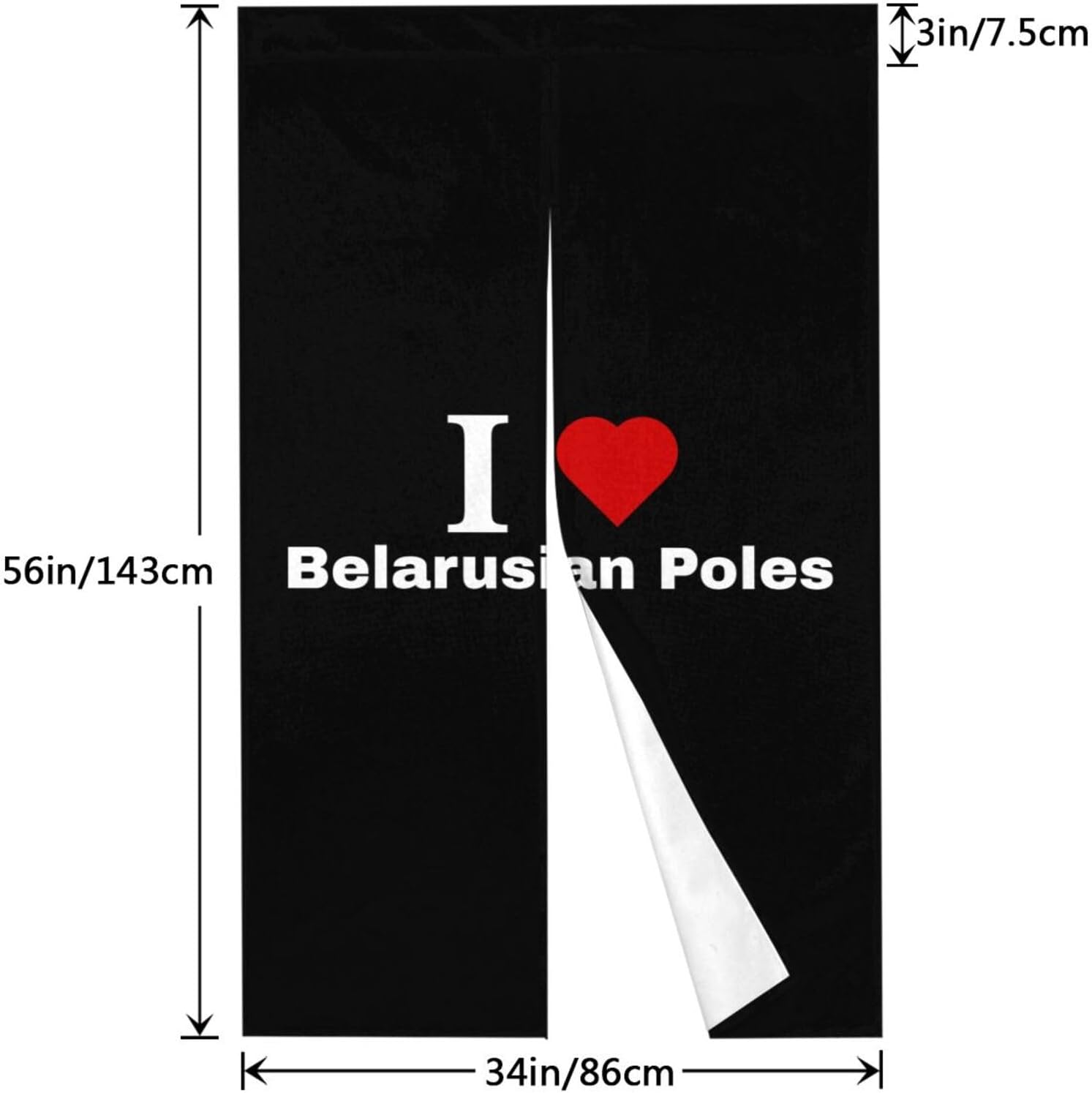 I Love Belarusian Poles Blackout Curtains 34x56in