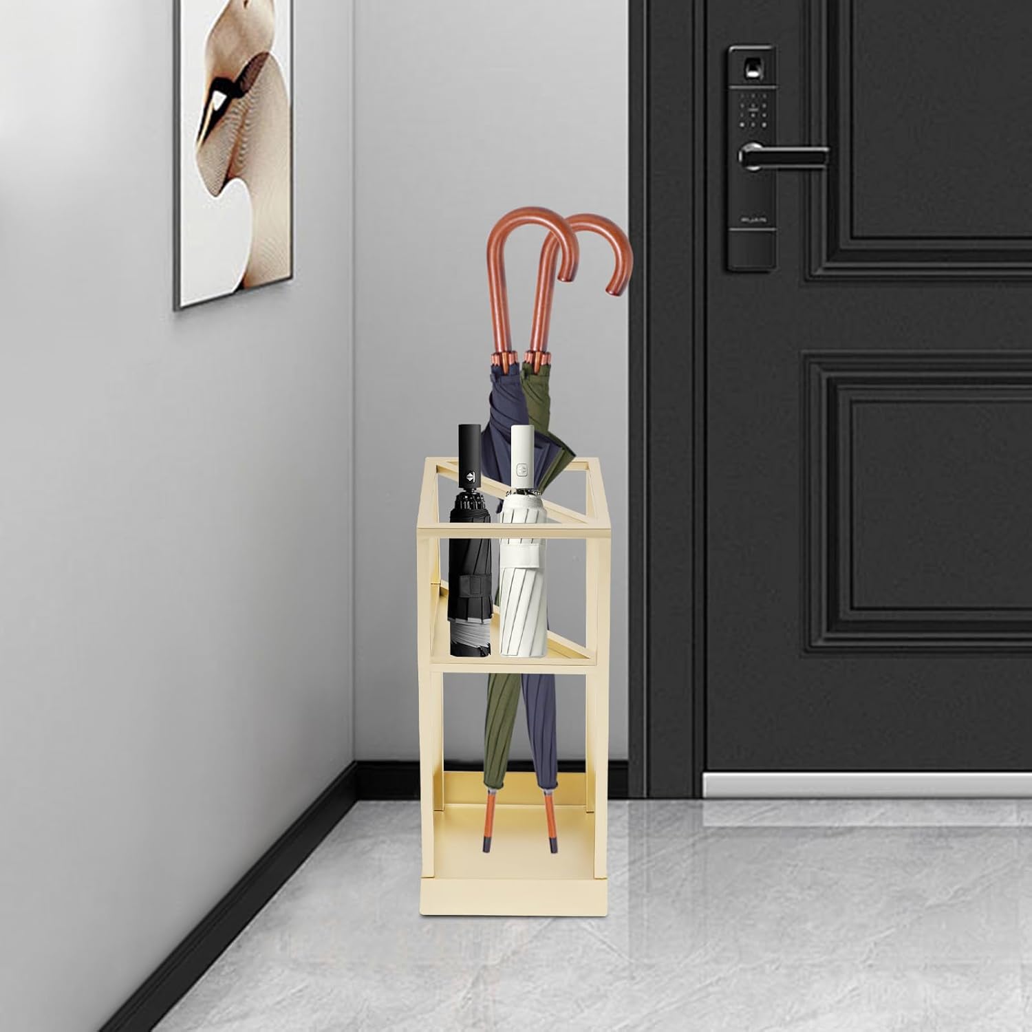 DouSeiAi Umbrella Rack 20 Inch Tall Gold