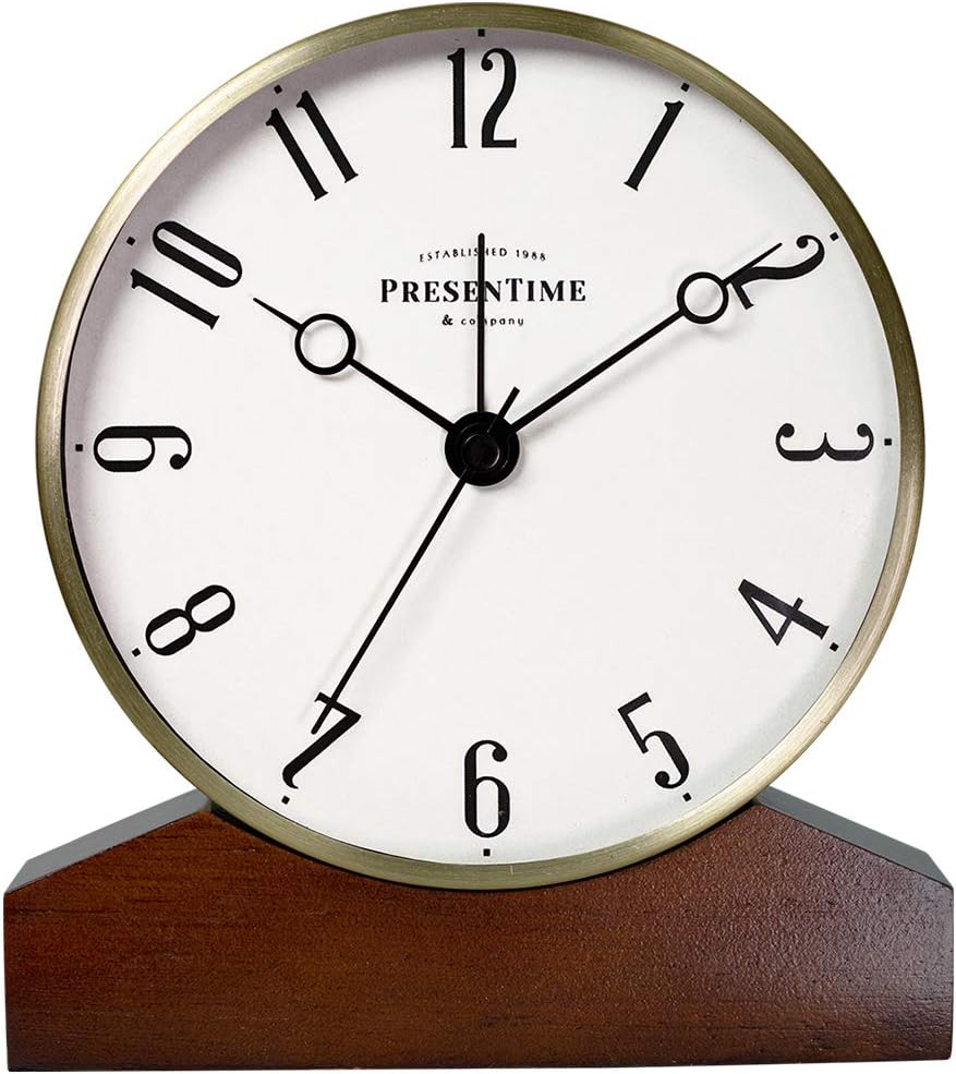 Presentime Co Mozart Alarm Clock with Walnut Base