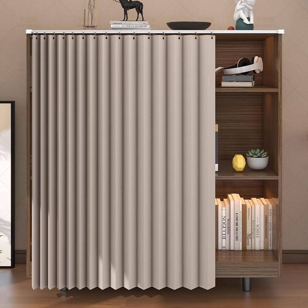 Temporary Door Curtain with Track Rail and Pleats