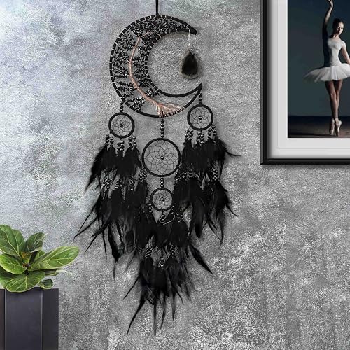 Black Gemstone Agate Dream Catcher with Tree of Life