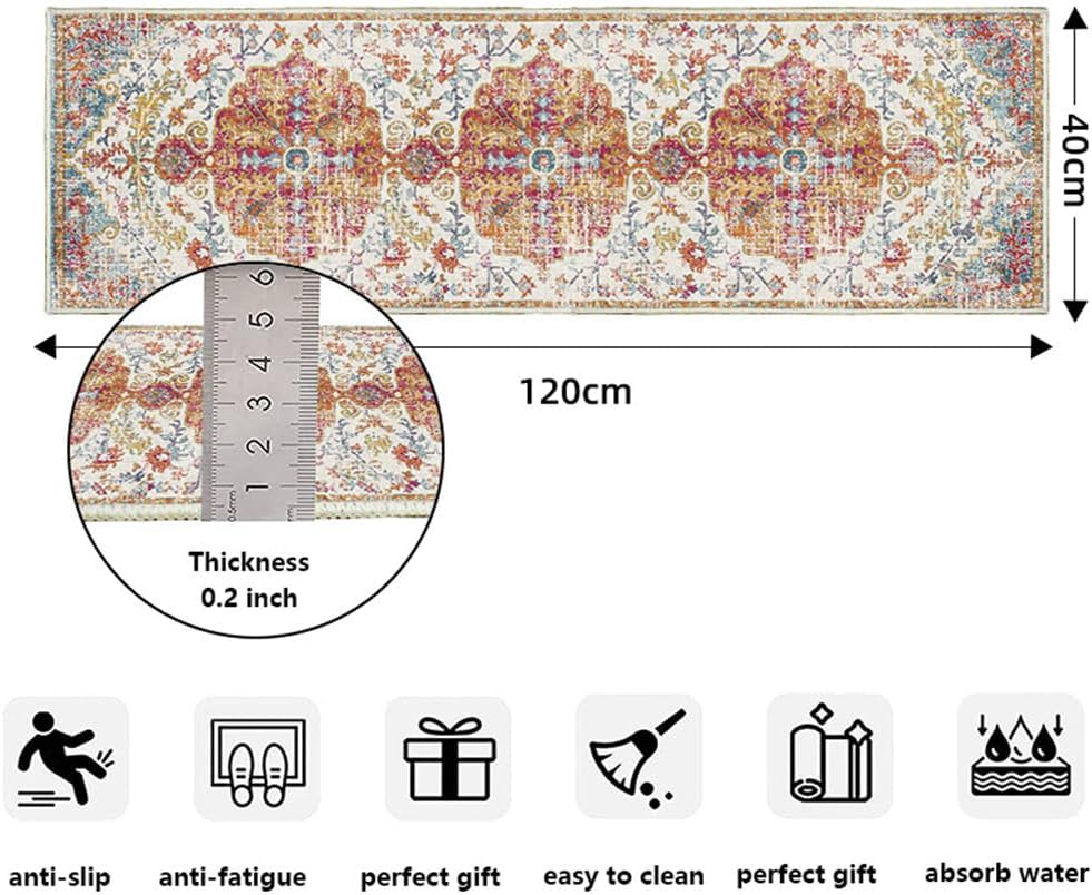 Boho Tribal Runner Rug Soft Low Pile Hallway Carpet