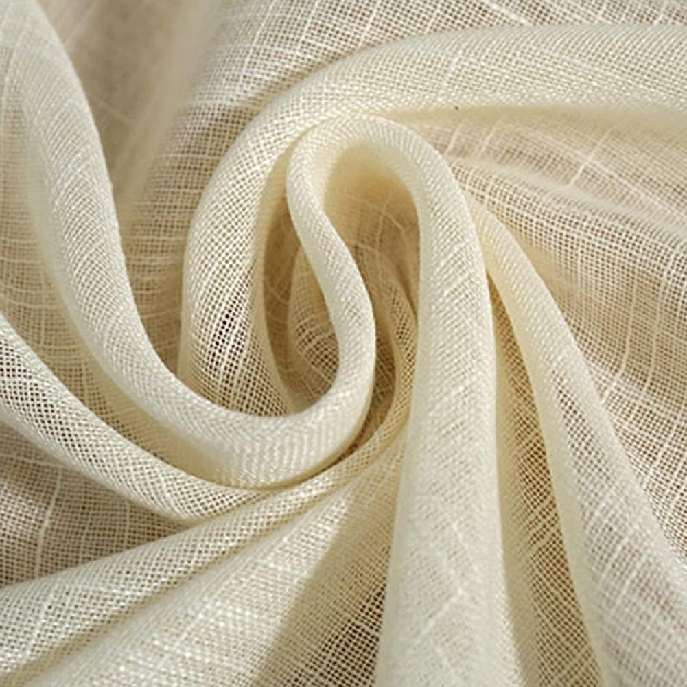Simple Linen Sheer Voile Rod Pocket Tulle Curtain Panel Yellow