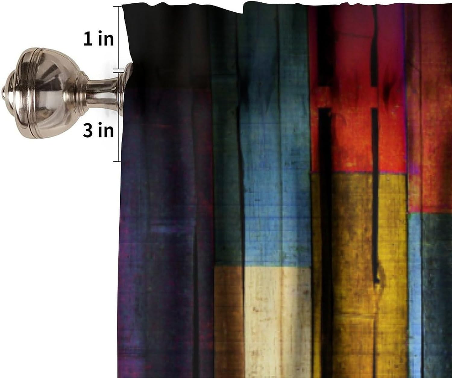 Rustic Barn Door Blackout Curtains 2 Panel Rod Pocket
