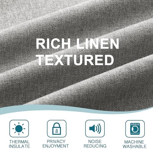 Turquoize Thick Linen Door Curtain with Tieback - Gray