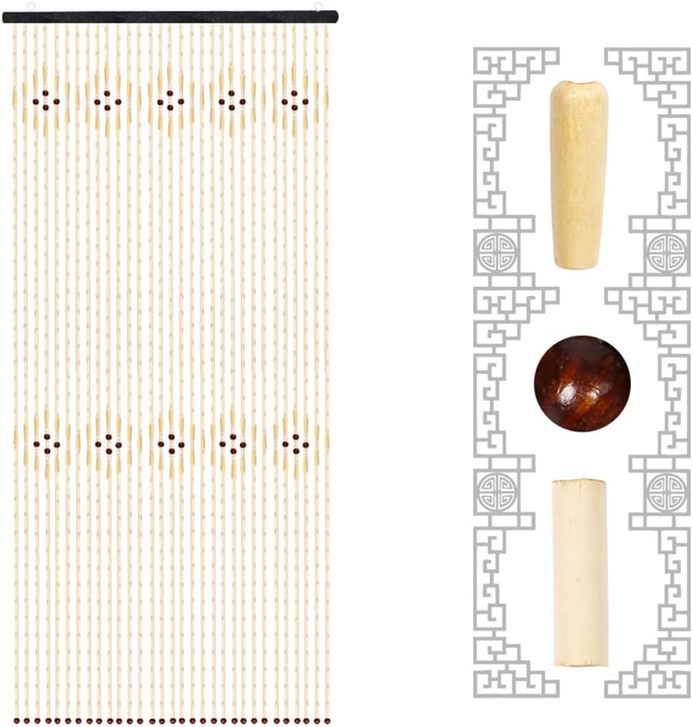 GVILTY Bamboo Beaded Curtains for Doorway and Room Divider