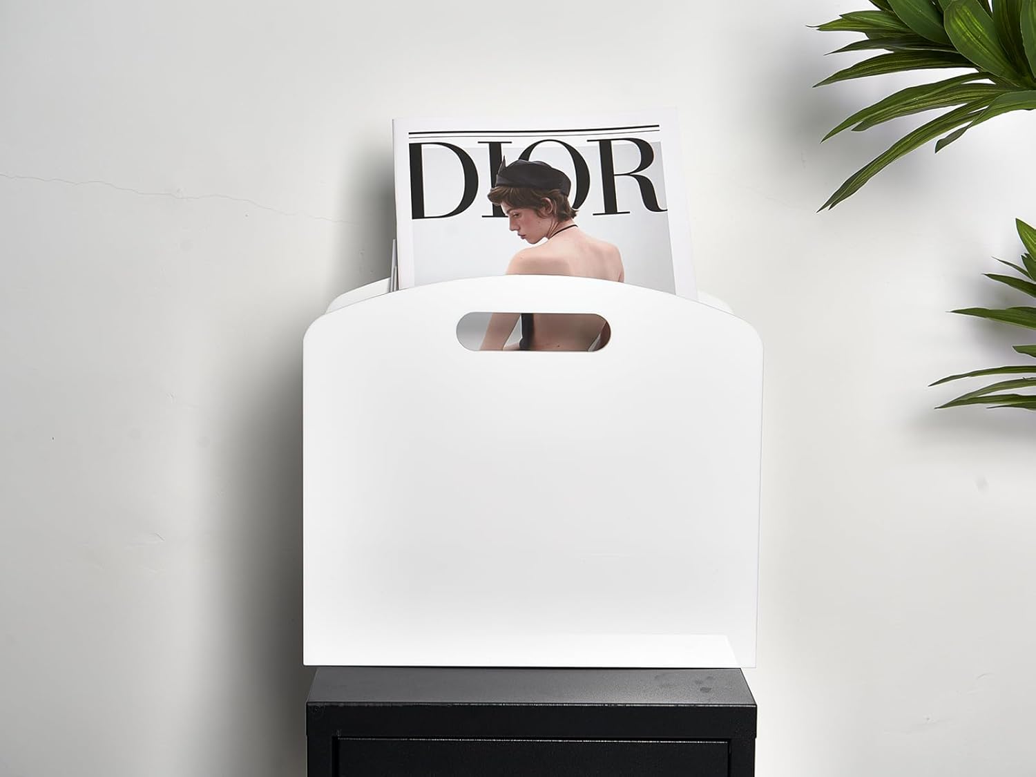 White Magazine Holder - Modern Acrylic Rack for Home