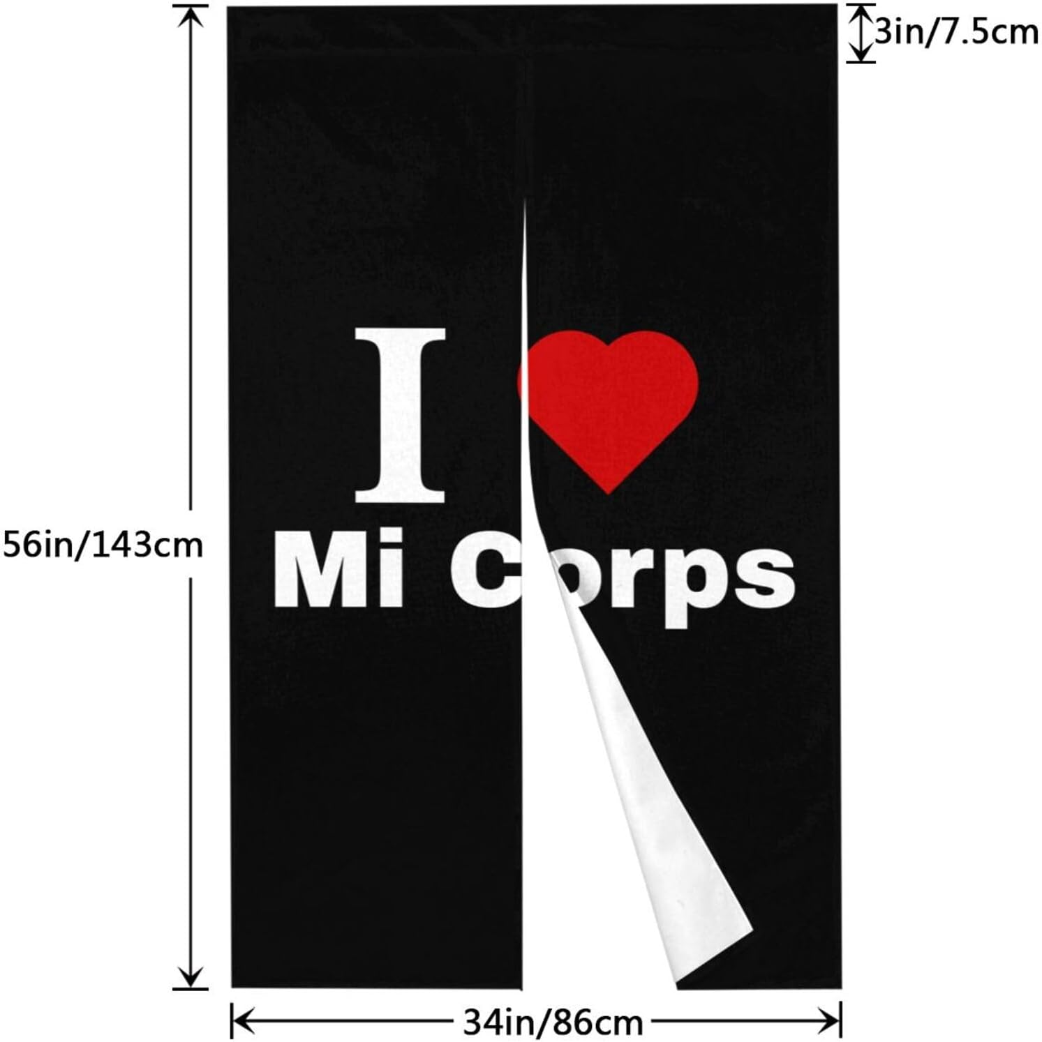 I Love Mi Corps Blackout Curtains 34x56in
