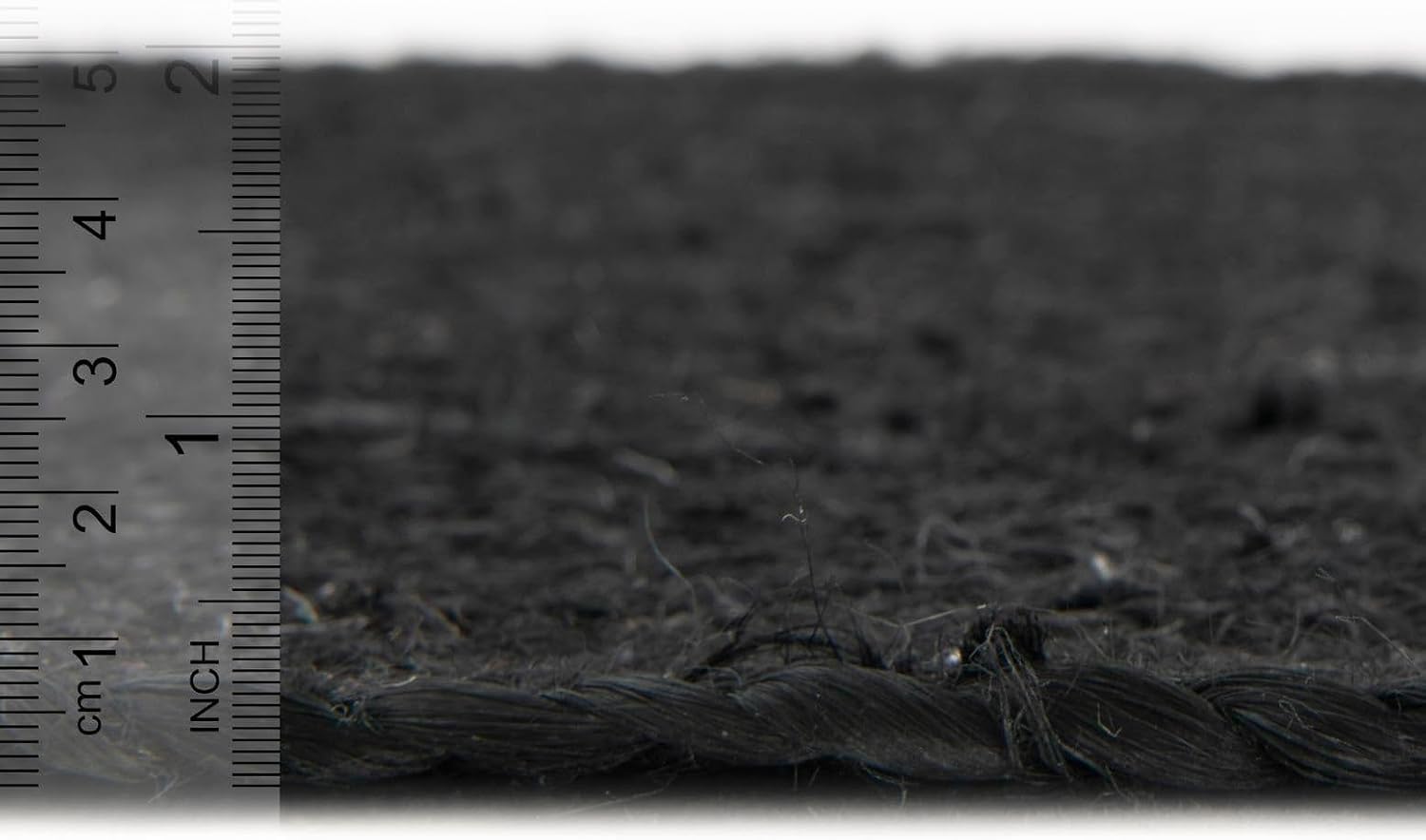 Pure Black Jute Area Rug 3x10 Feet for Living Room
